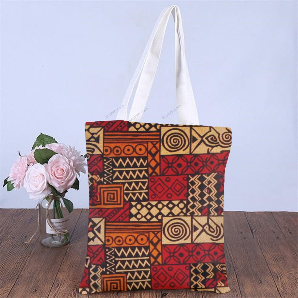 African Artwork Apron - Culture 6 Natural Linen Tote Bag