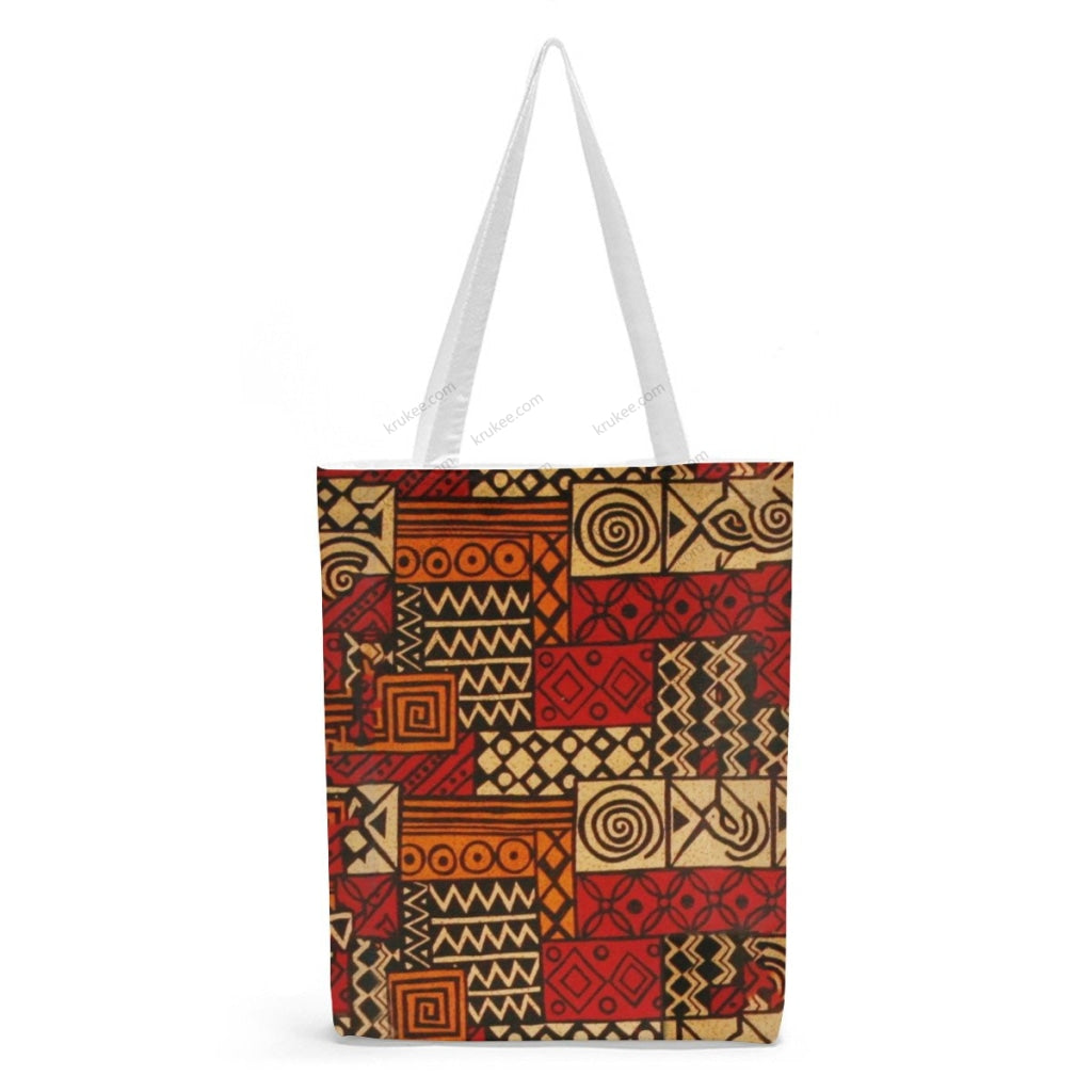 African Artwork Apron - Culture 6 Natural Linen Tote Bag White / S