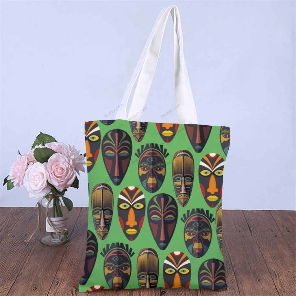 African Artwork Apron - Culture 76 Natural Linen Tote Bag