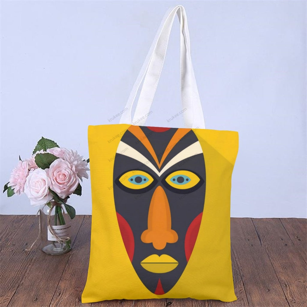 African Artwork Apron - Culture 8 Natural Linen Tote Bag