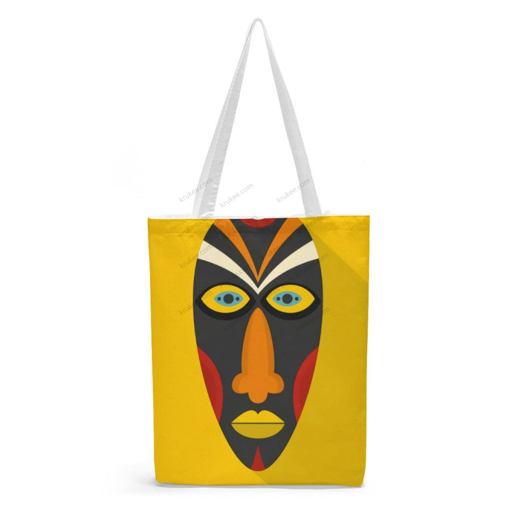 African Artwork Apron - Culture 8 Natural Linen Tote Bag White / S