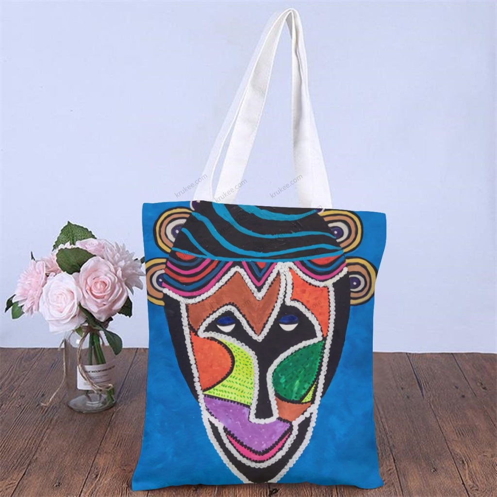 African Artwork Apron - Culture 9 Natural Linen Tote Bag