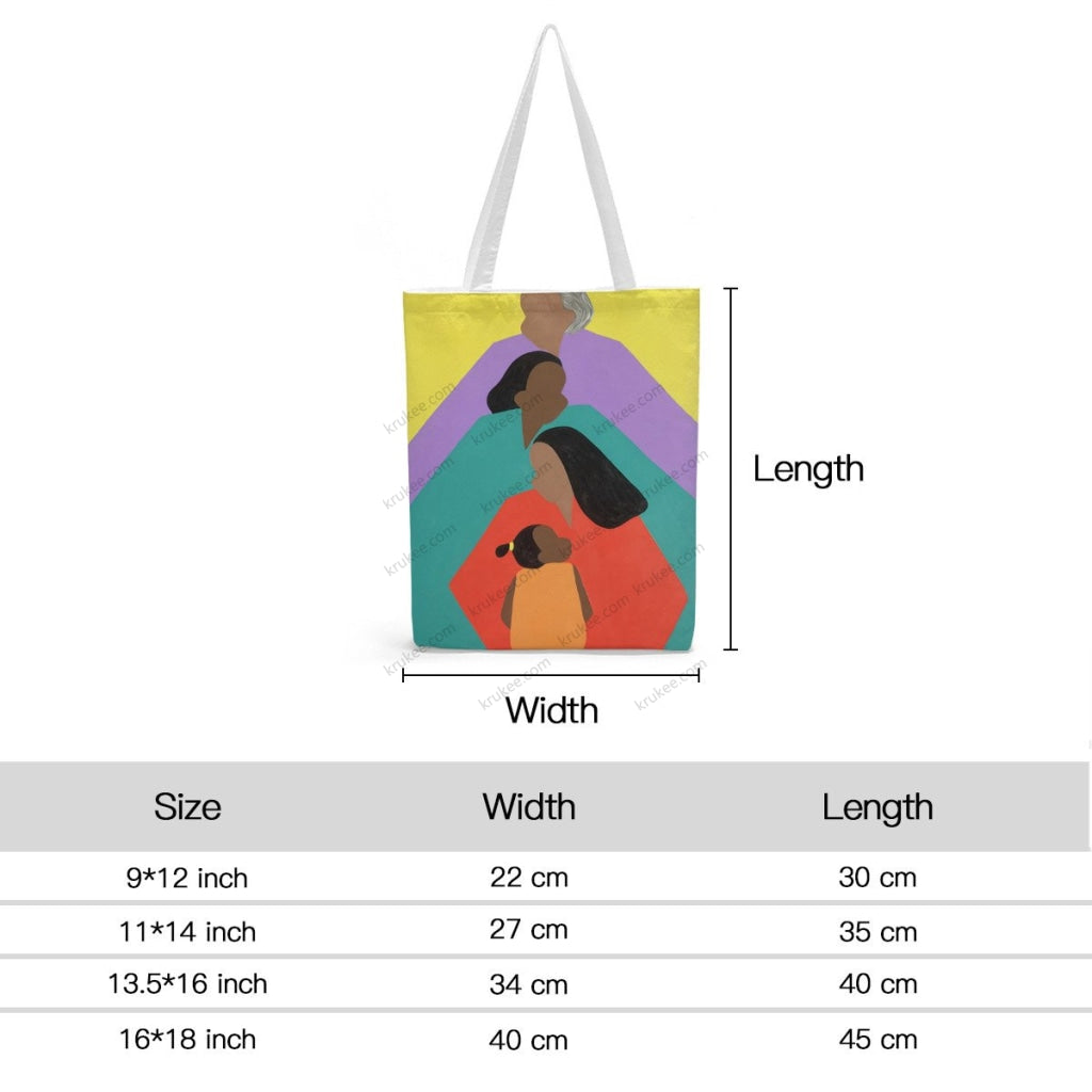 African Artwork Apron - Family Natural Linen Tote Bag