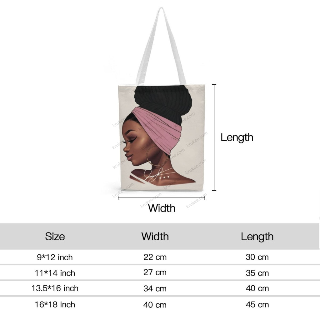 African Artwork Apron - Girl Natural Linen Tote Bag