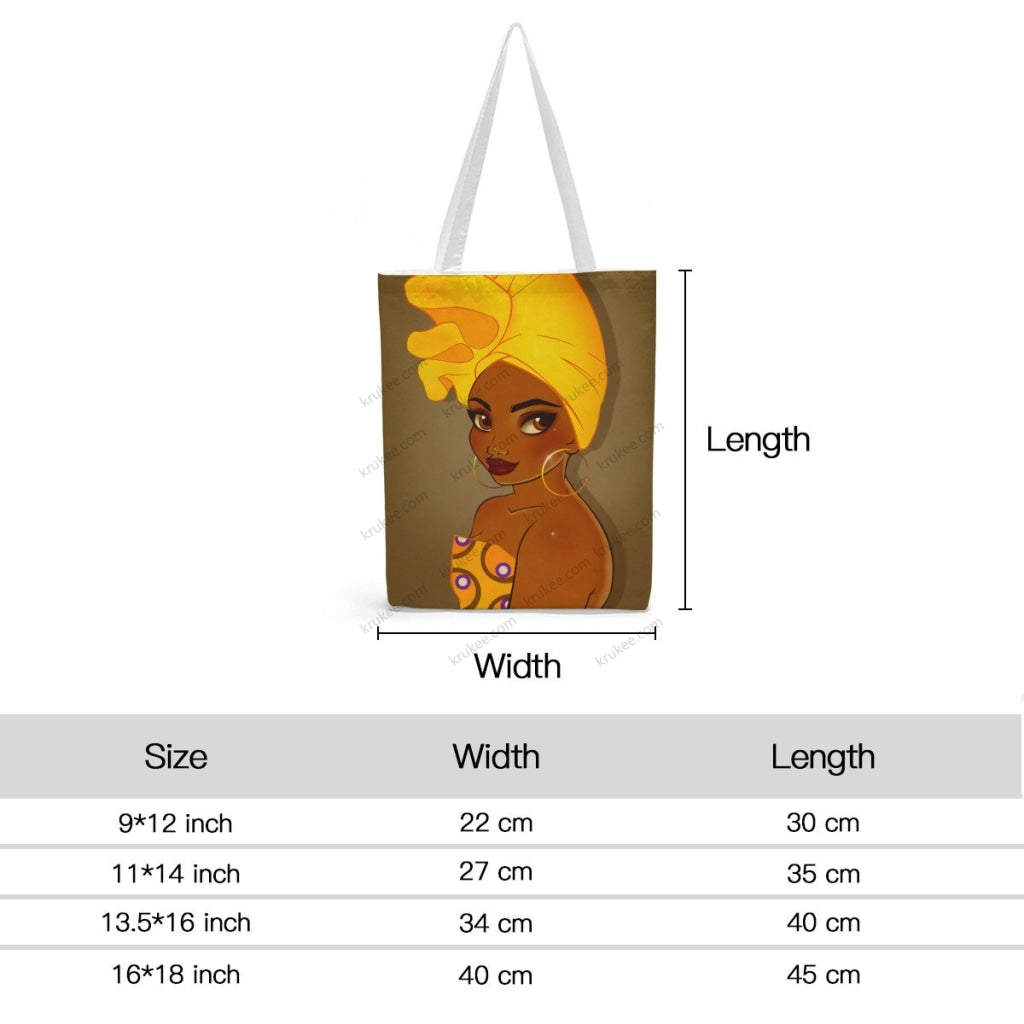 African Artwork Apron - Girl 9 Natural Linen Tote Bag