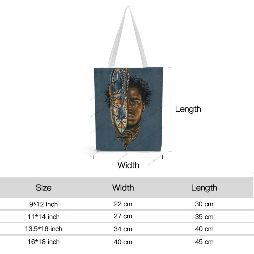 African Artwork Apron - He Natural Linen Tote Bag