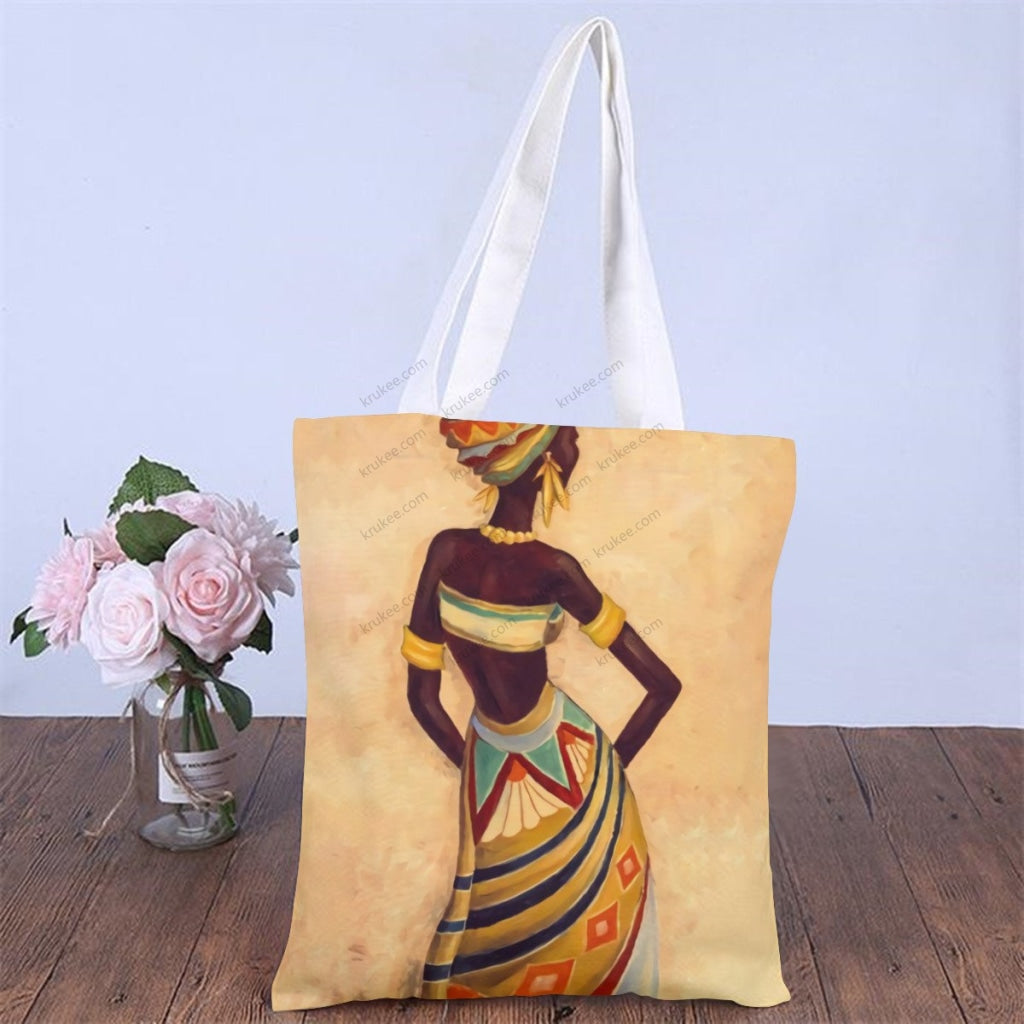 African Artwork Apron - Hope Natural Linen Tote Bag