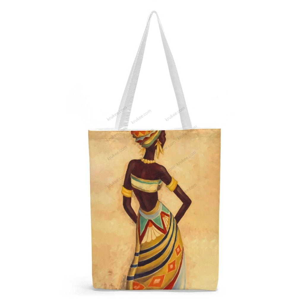 African Artwork Apron - Hope Natural Linen Tote Bag White / S