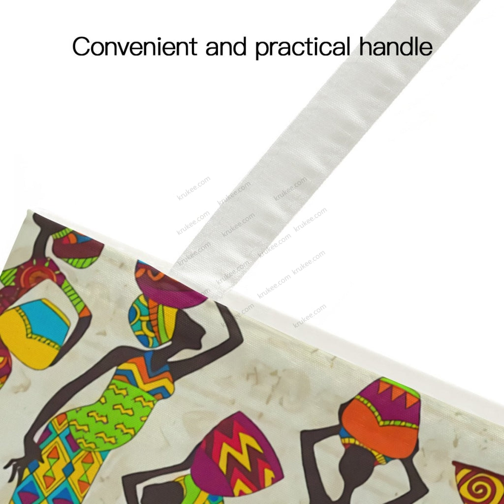 African Artwork Apron - We Natural Linen Tote Bag