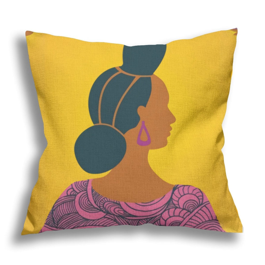 African Artwork Pillowcase - Women 2 White / 14X14 Inch