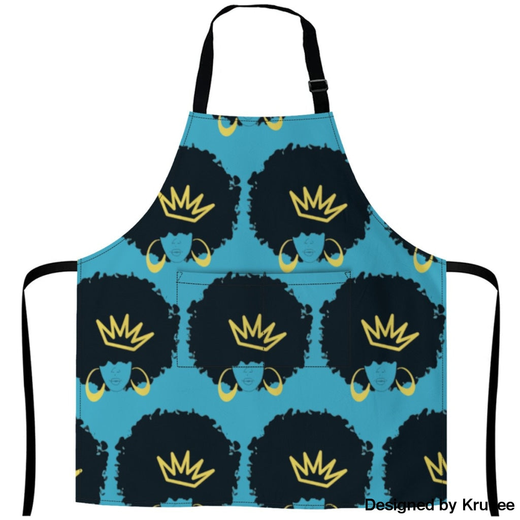 African Culture Art Apron - Afro Queen 27Inch X 29Inch Aprons