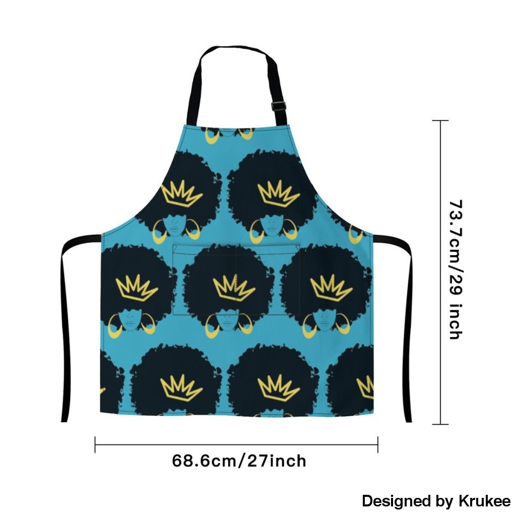 African Culture Art Apron - Afro Queen Aprons