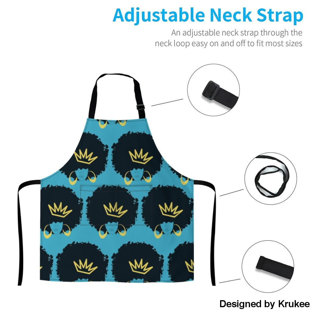 African Culture Art Apron - Afro Queen Aprons