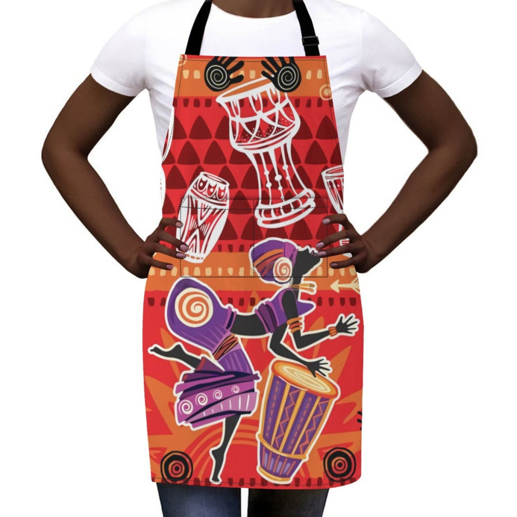 African Culture Art Apron - Djembe Girls 2 Aprons