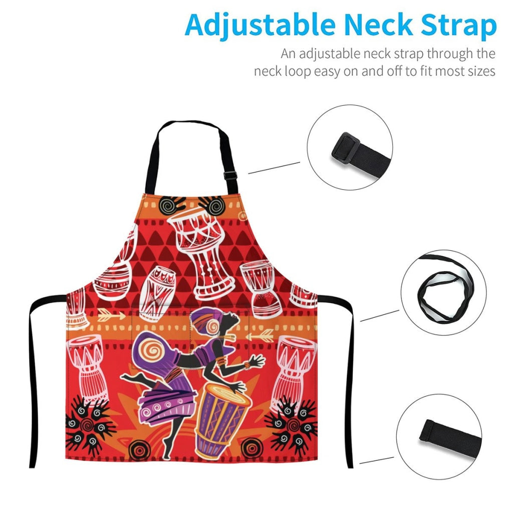 African Culture Art Apron - Djembe Girls 2 Aprons