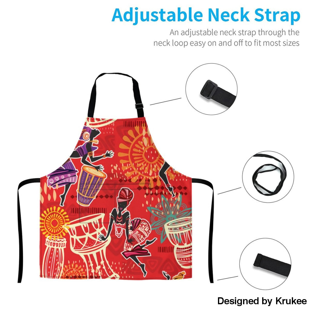 African Culture Art Apron - Djembe Girls Aprons