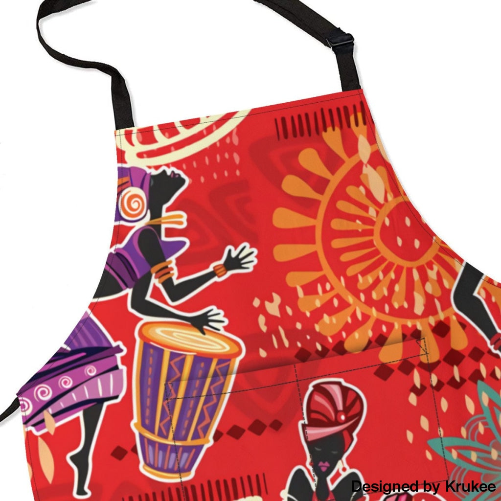 African Culture Art Apron - Djembe Girls Aprons