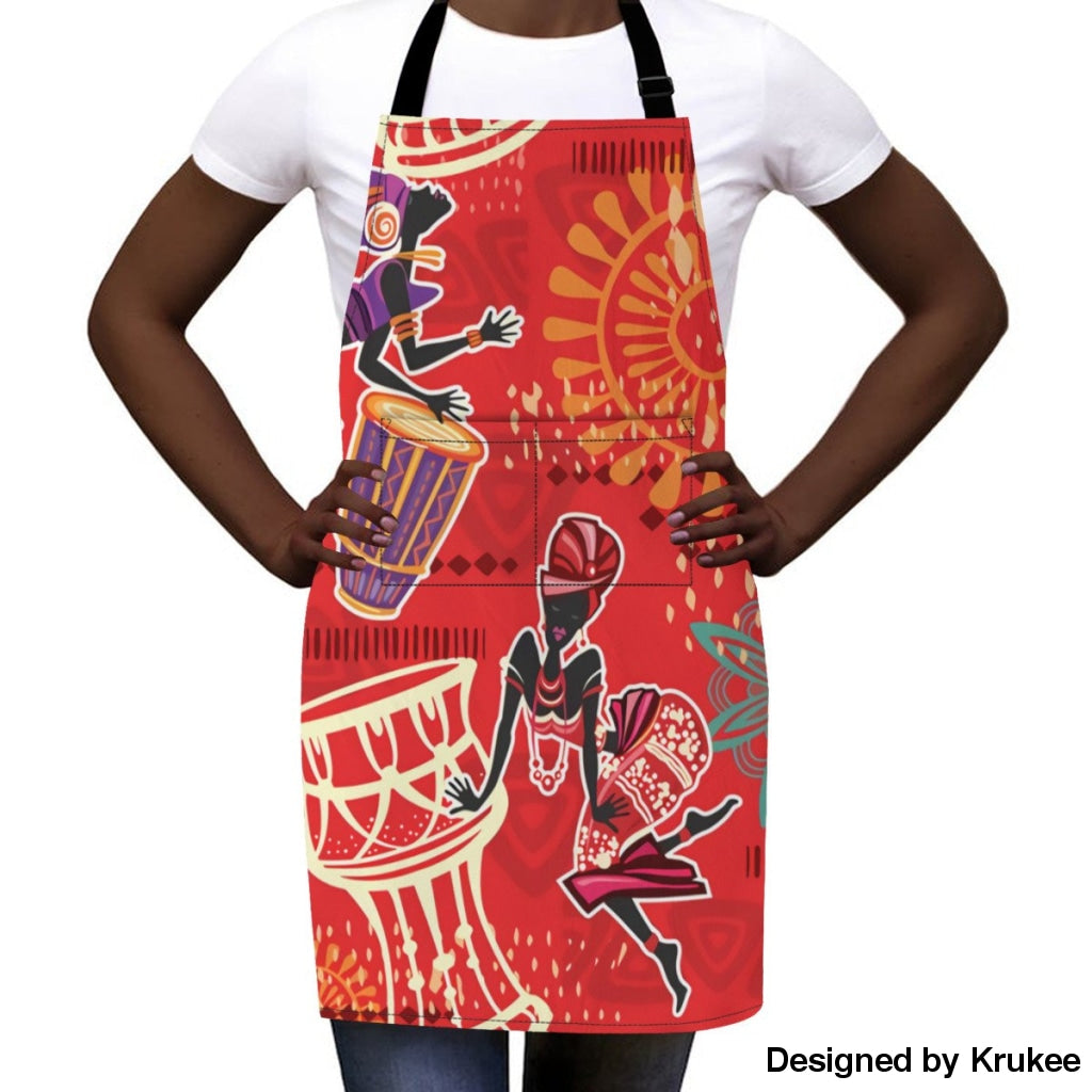 African Culture Art Apron - Djembe Girls Aprons