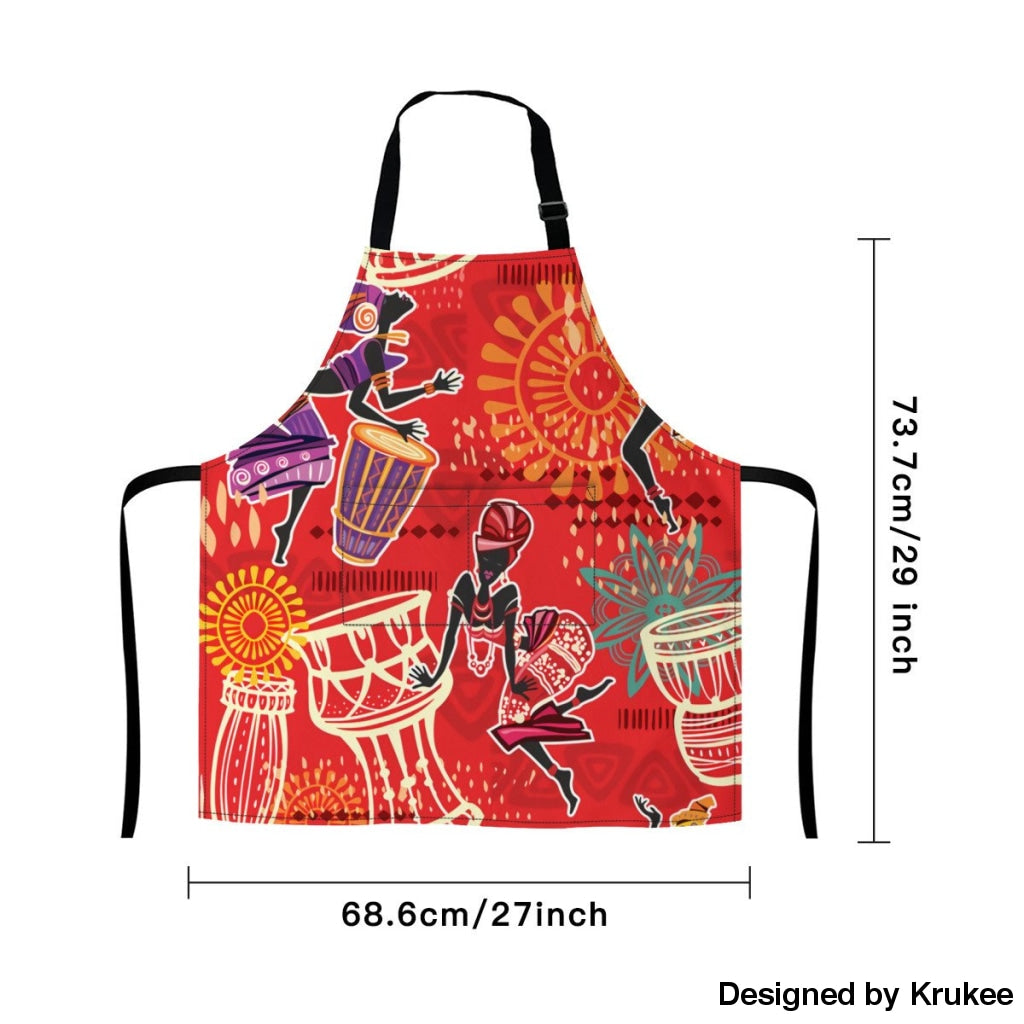 African Culture Art Apron - Djembe Girls Aprons