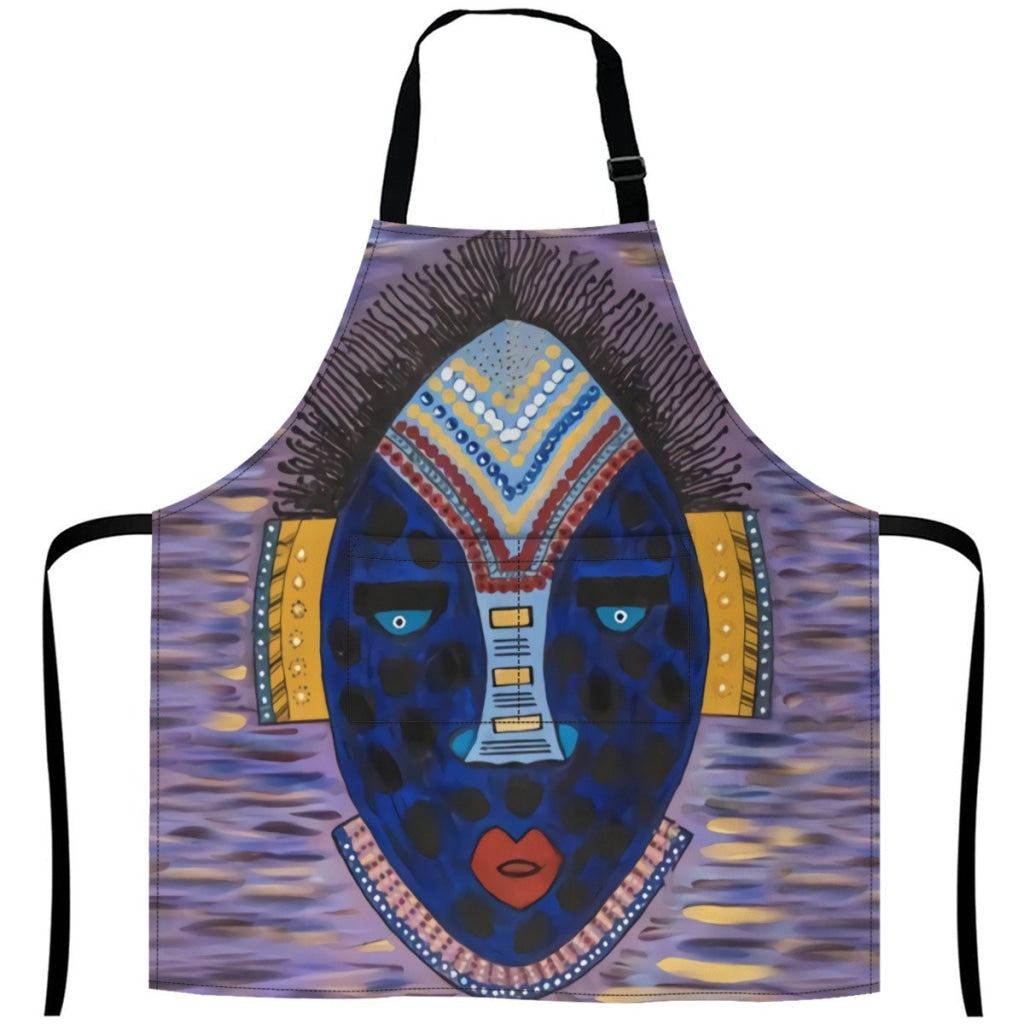 African Culture Art Apron - Face 27Inch X 29Inch Aprons