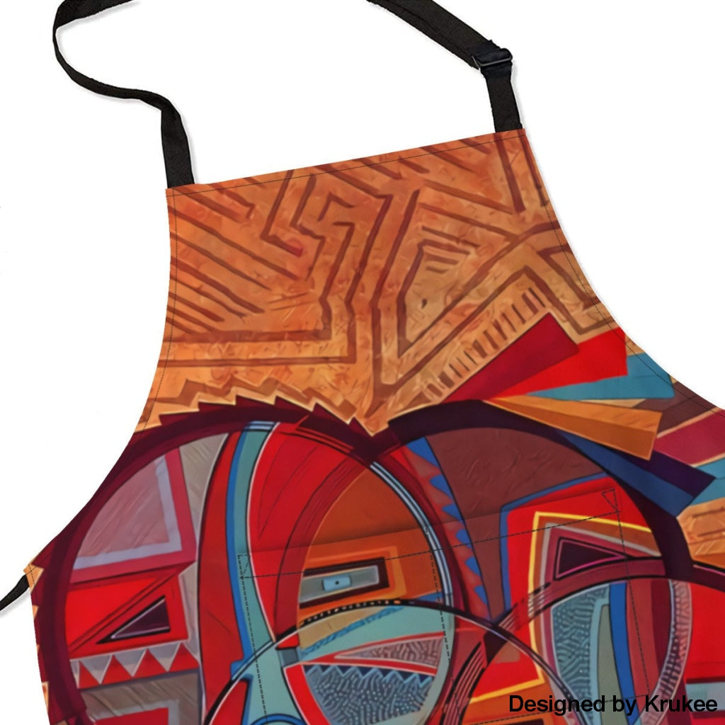 African Culture Art Apron - Face 4 Aprons