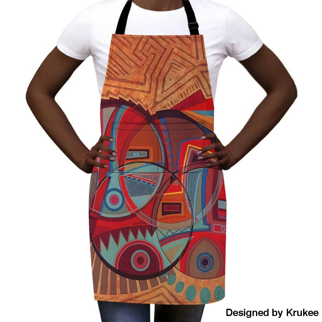 African Culture Art Apron - Face 4 Aprons