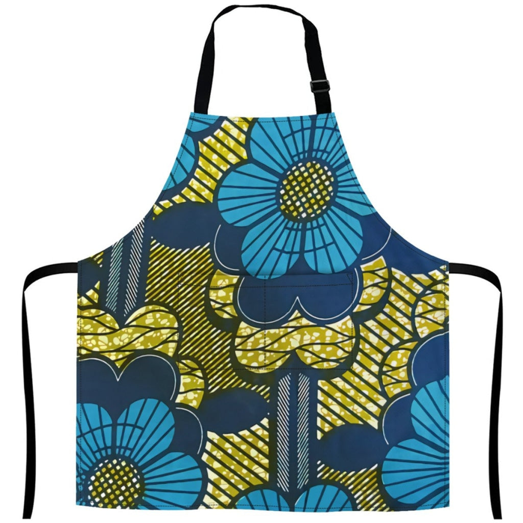 African Culture Art Apron - Flowers 27Inch X 29Inch Aprons