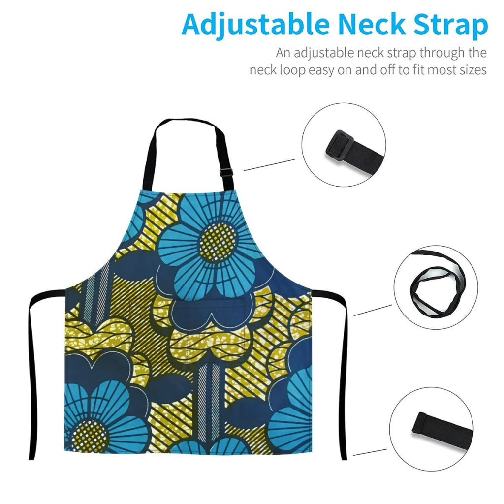 African Culture Art Apron - Flowers Aprons