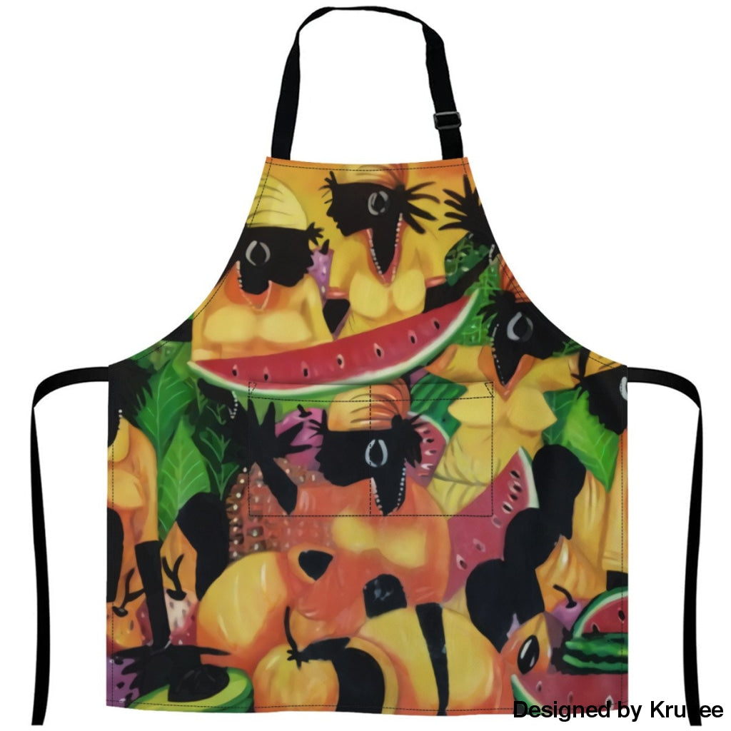 African Culture Art Apron - Fruits 27Inch X 29Inch Aprons