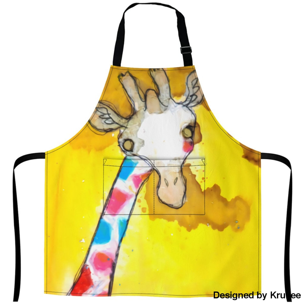 African Culture Art Apron - Giraffe 27Inch X 29Inch Aprons