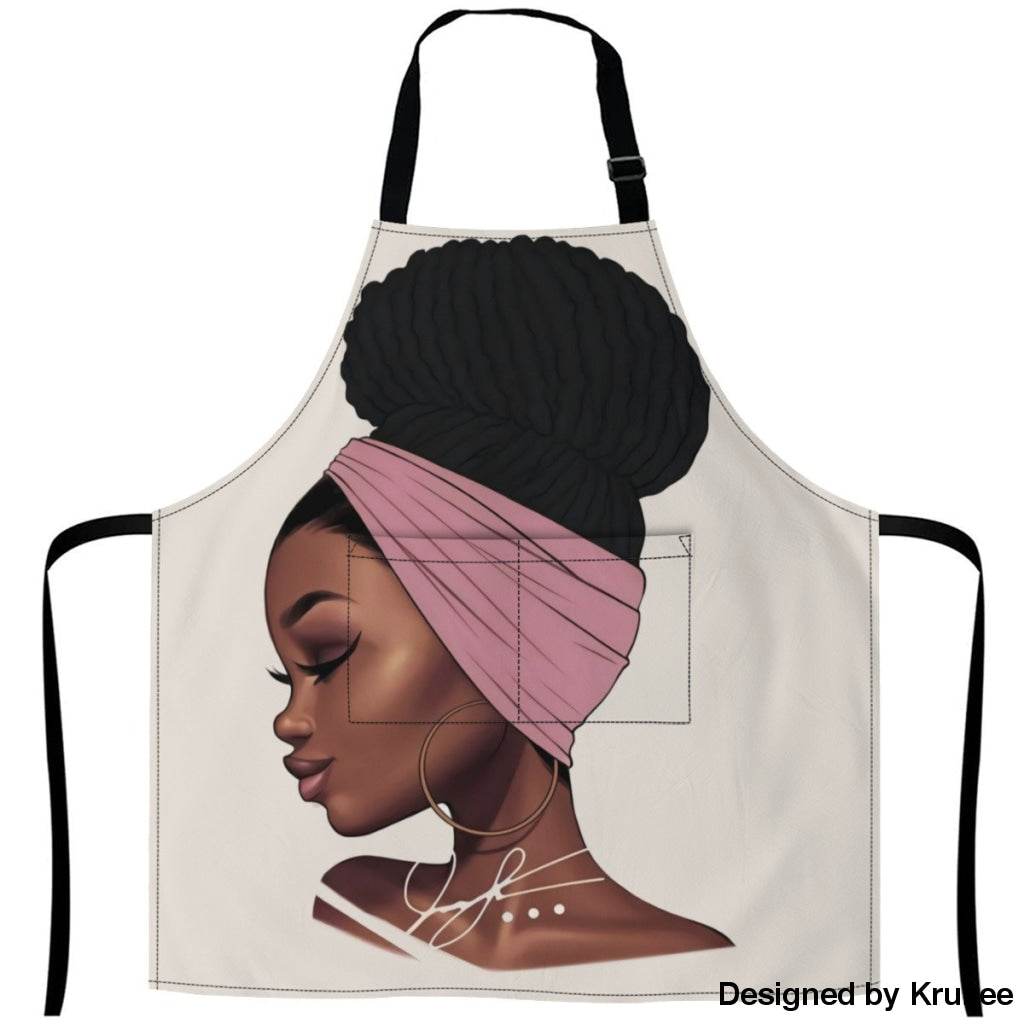 African Culture Art Apron - Girl 27Inch X 29Inch Aprons