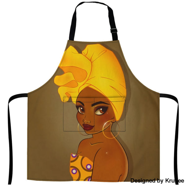 African Culture Art Apron - Girl 9 27Inch X 29Inch Aprons