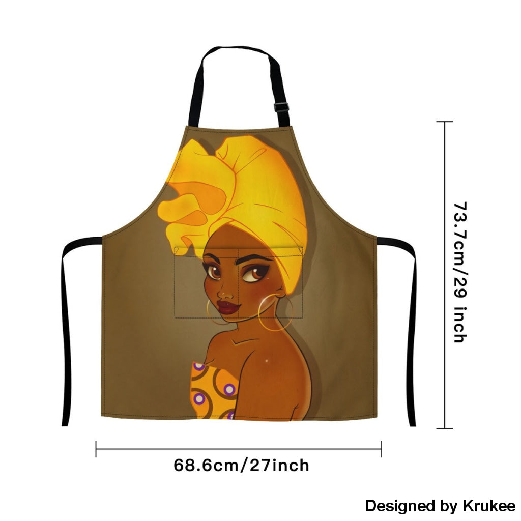 African Culture Art Apron - Girl 9 Aprons