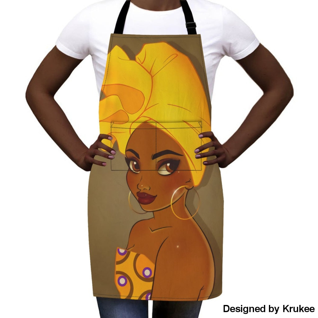 African Culture Art Apron - Girl 9 Aprons