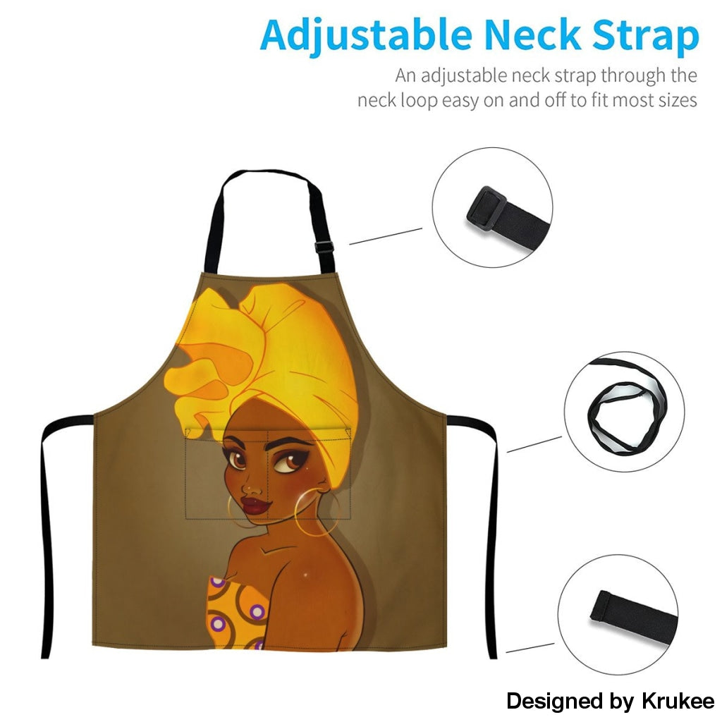 African Culture Art Apron - Girl 9 Aprons