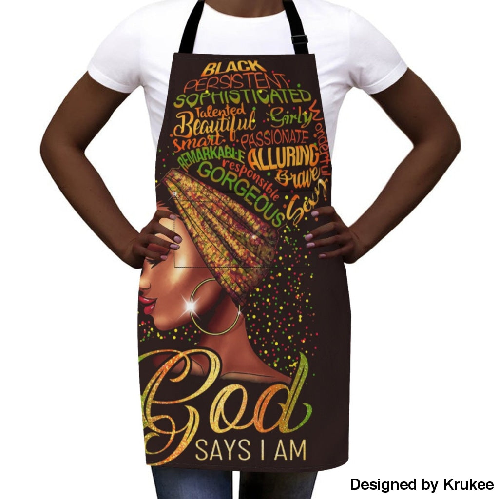 African Culture Art Apron - God Say Im Aprons