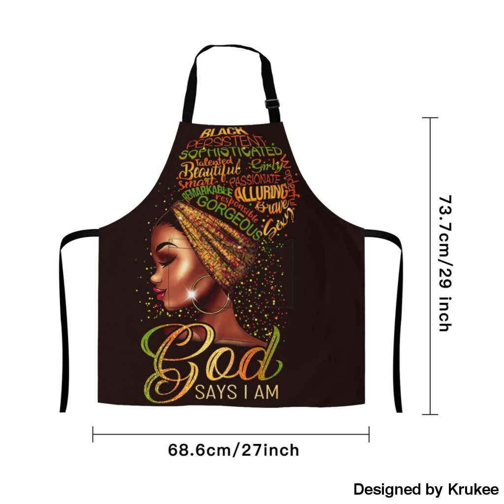 African Culture Art Apron - God Say Im Aprons