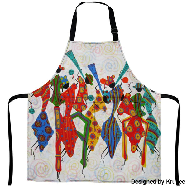 African Culture Art Apron - Happiness 27Inch X 29Inch Aprons