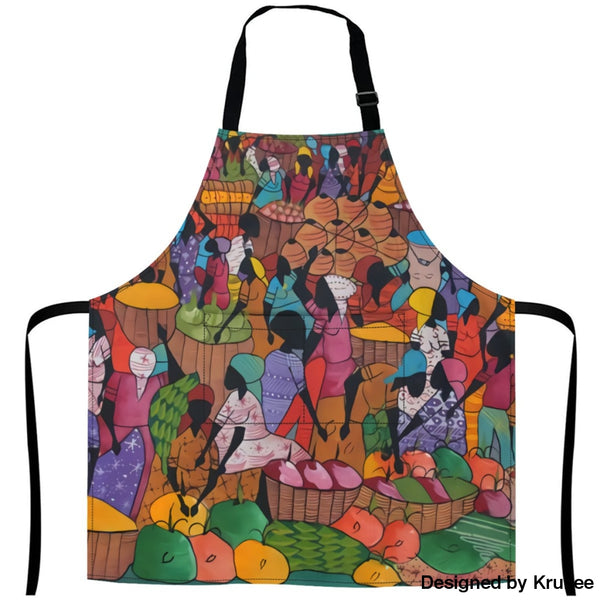 African Culture Art Apron - Harvest 27Inch X 29Inch Aprons