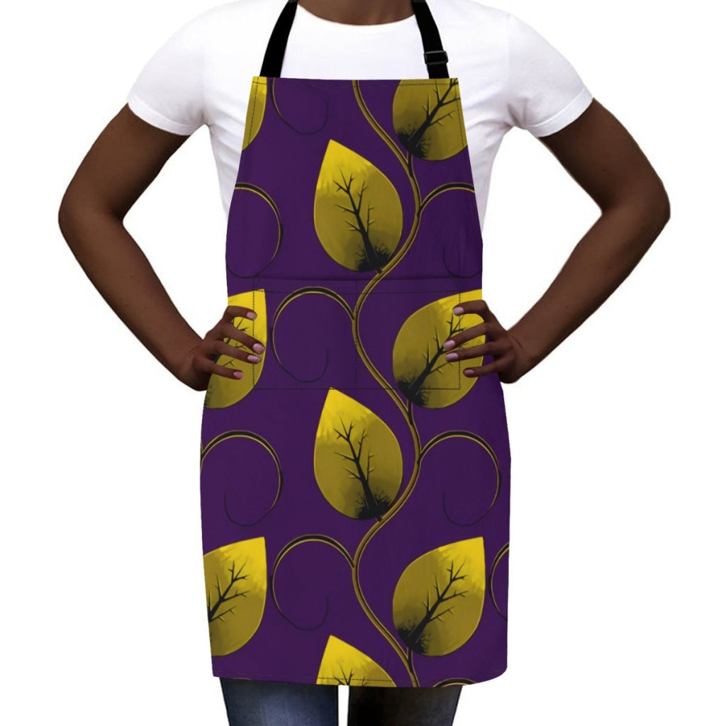 African Culture Art Apron - Leaf Aprons