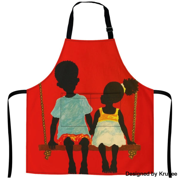 African Culture Art Apron - Love 2 27Inch X 29Inch Aprons