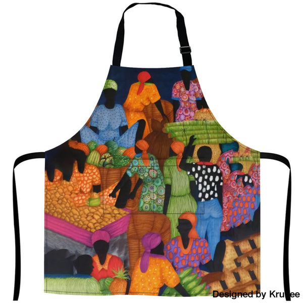 African Culture Art Apron - Market 27Inch X 29Inch Aprons