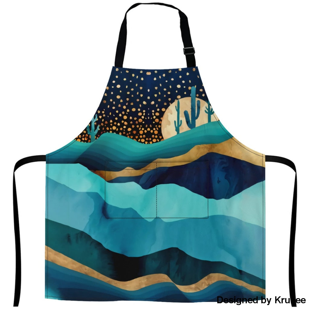 African Culture Art Apron - Moonlight 27Inch X 29Inch Aprons