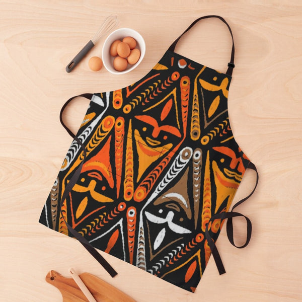 African Culture Art Apron - Mud