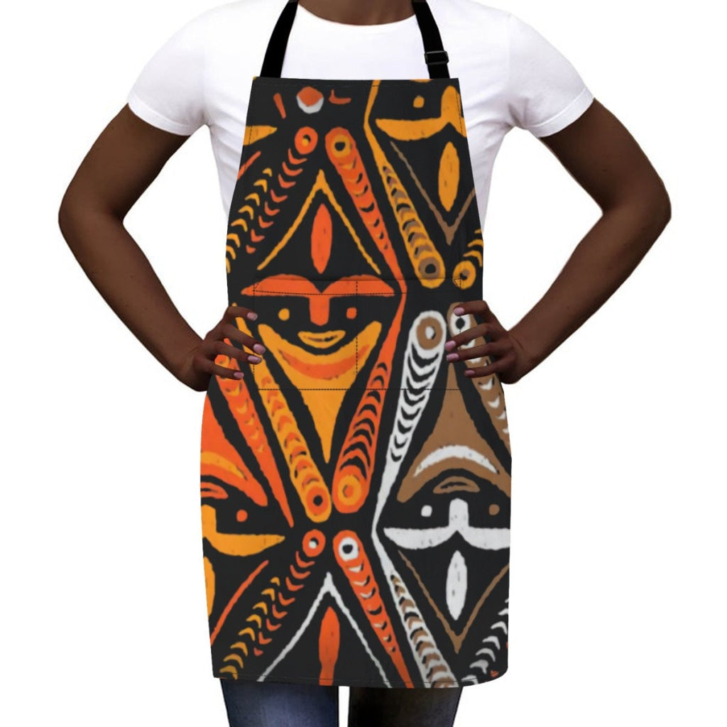 African Culture Art Apron - Mud