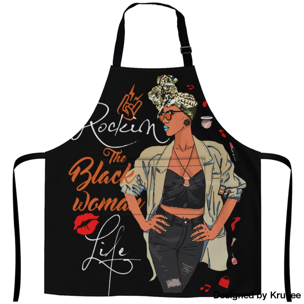 African Culture Art Apron - Rockin Girl 27Inch X 29Inch Aprons