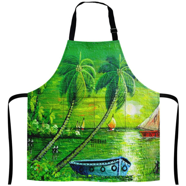 African Culture Art Apron - The Boat 27Inch X 29Inch Aprons