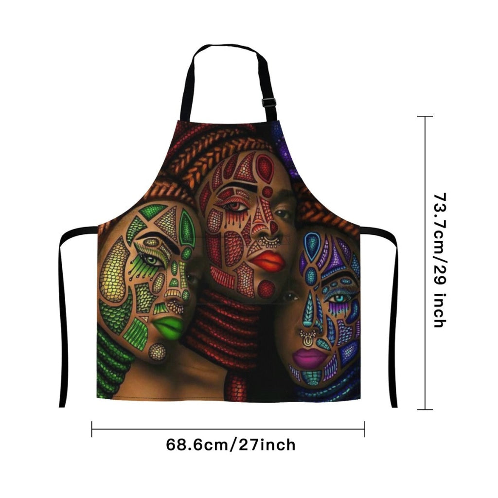 African Culture Artwork Apron - Black Pearl 1