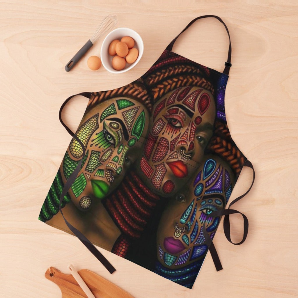 African Culture Artwork Apron - Black Pearl 1