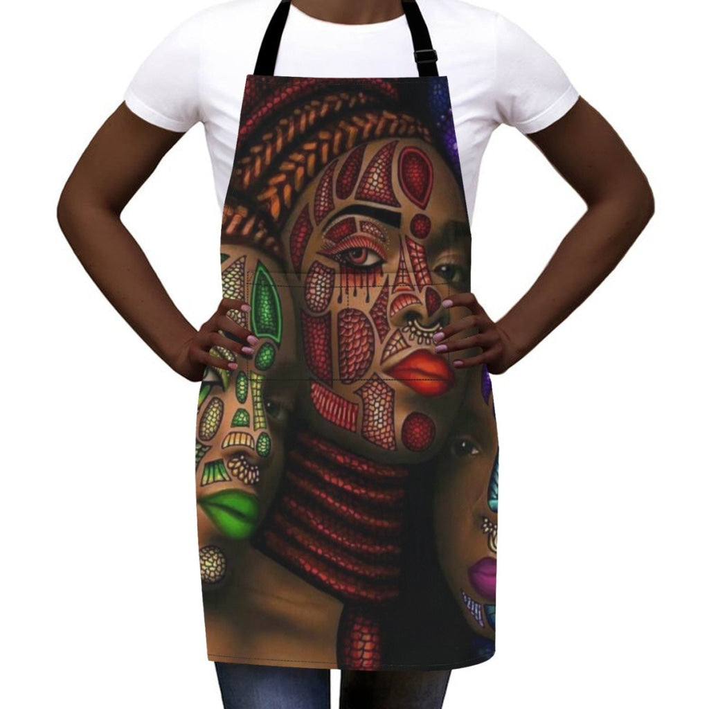 African Culture Artwork Apron - Black Pearl 1